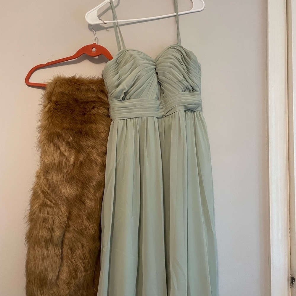 Dusty Sage Azazie Bridesmaid dress